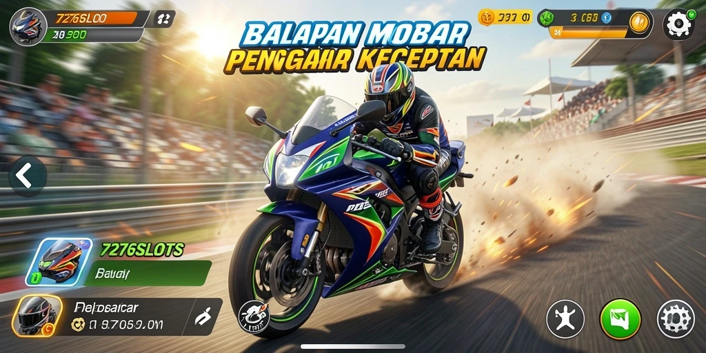 Tampilkan grafik balapan motor yang memukau dalam 7276SLOTS.