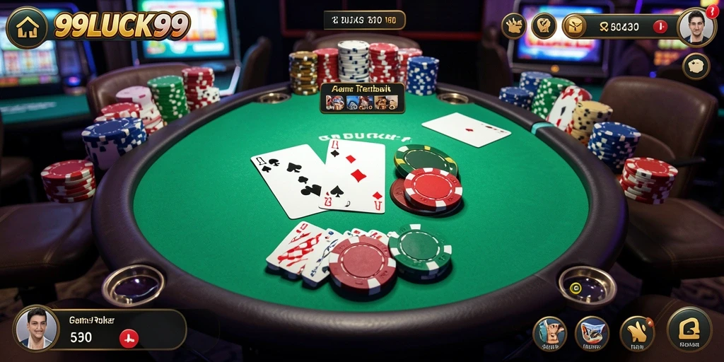Tampilan gameplay poker yang menarik dan dinamis dari 99LUCK99.