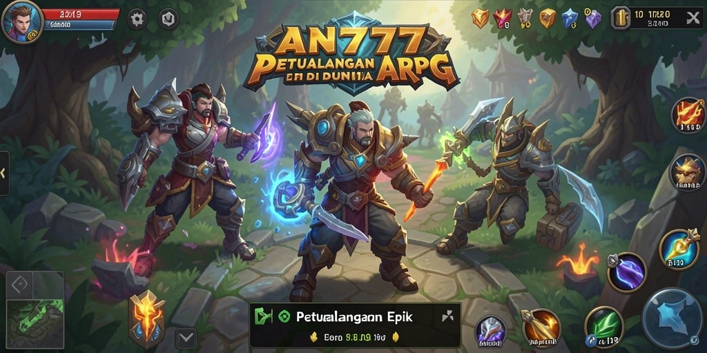 Tampilan gameplay epik dari AN777 dengan pertarungan yang seru.