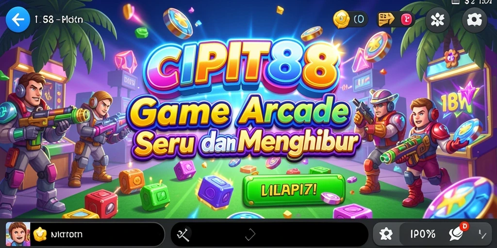 Screenshot utama CIPIT88 menampilkan gameplay Arcade yang seru dan penuh aksi.
