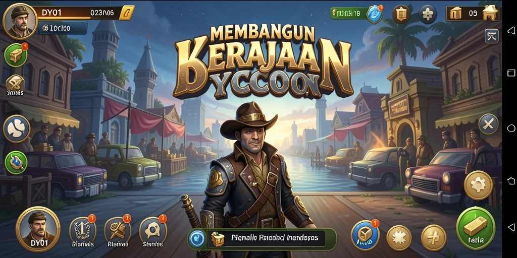 Screenshot gameplay DY01 menampilkan keseruan membangun bisnis.