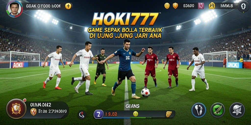 Tampilan utama HOKI777 menampilkan aksi sepak bola yang seru dan mendebarkan.
