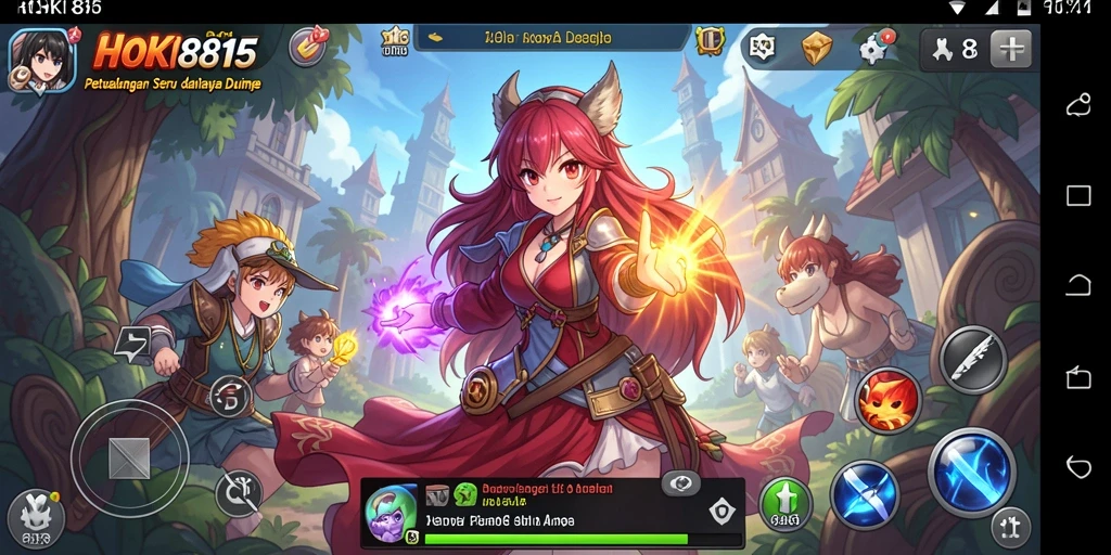 Tampilan gameplay HOKI8815 yang menakjubkan dengan karakter anime.