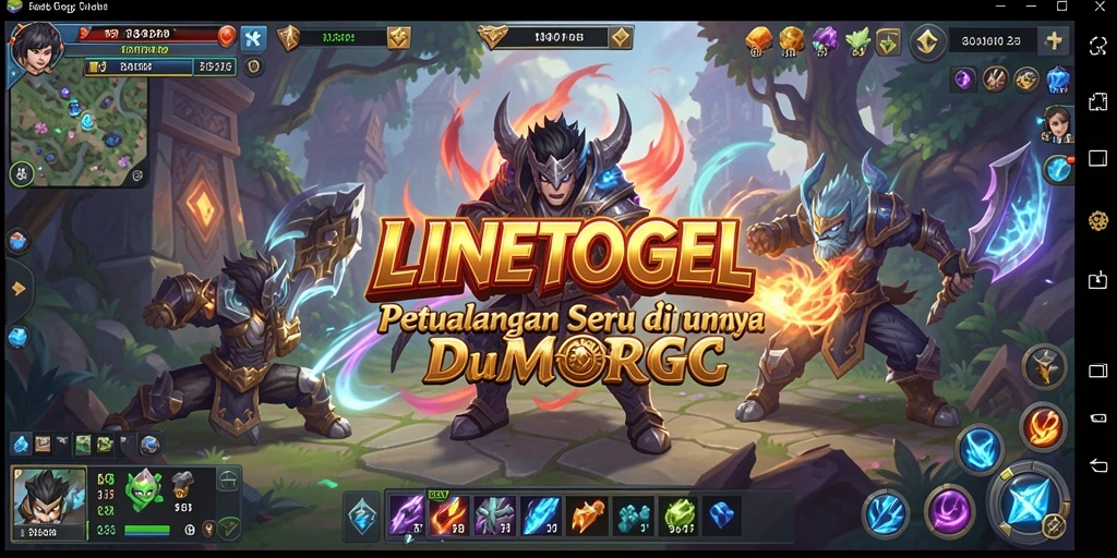 Screenshot gameplay <strong>LINETOGEL</strong> menampilkan pertarungan seru dan grafis yang menawan.