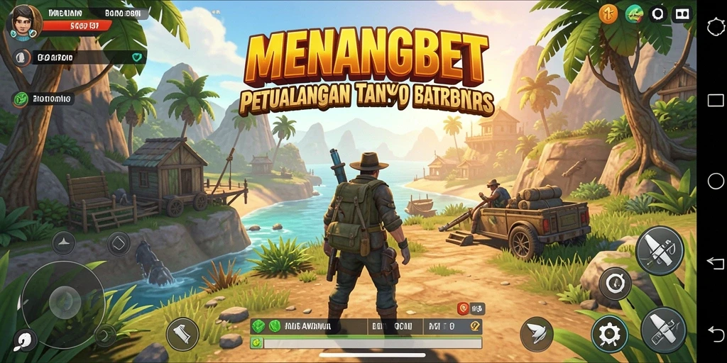 Tangkapan layar <strong>MENANGBET</strong> menampilkan pemain menjelajahi dunia terbuka yang indah.