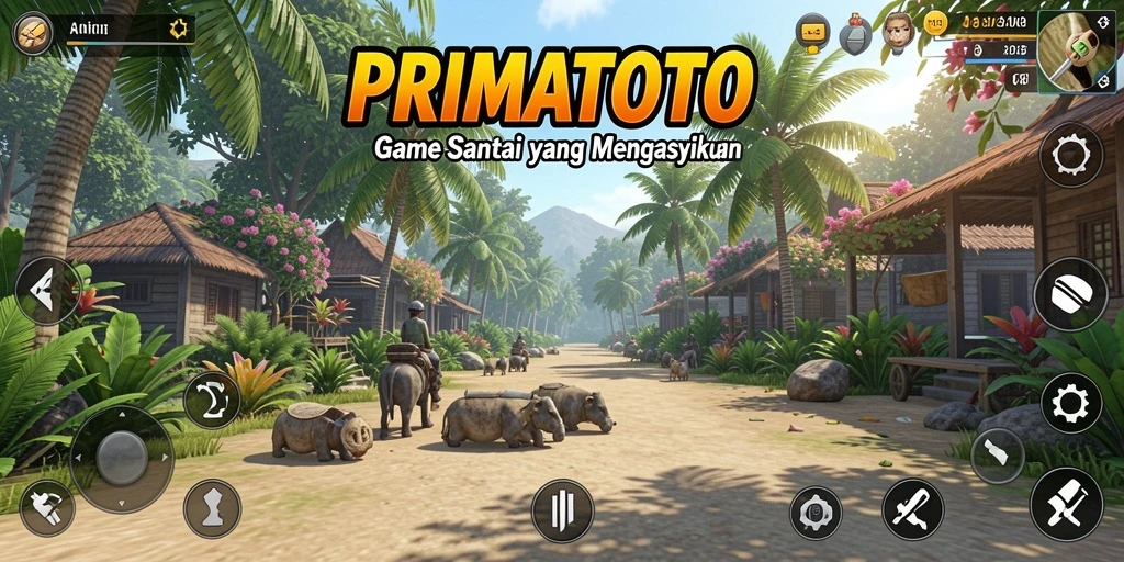 Screenshot gameplay PRIMATOTO yang menunjukkan kesenangan dalam bermain.