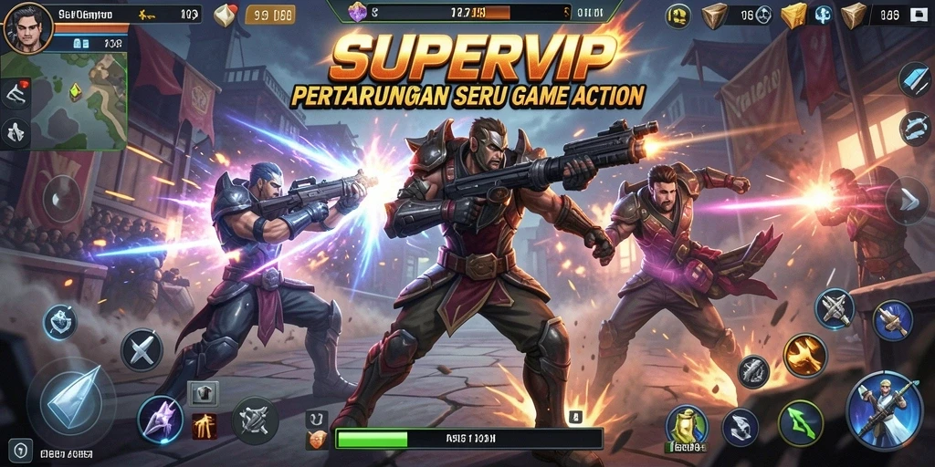 Tangkapan layar menunjukkan adegan aksi mendebarkan dalam SUPERVIP.
